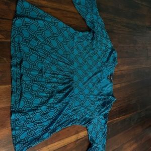 Style &  Co 3/4  Sleeve Teal Top